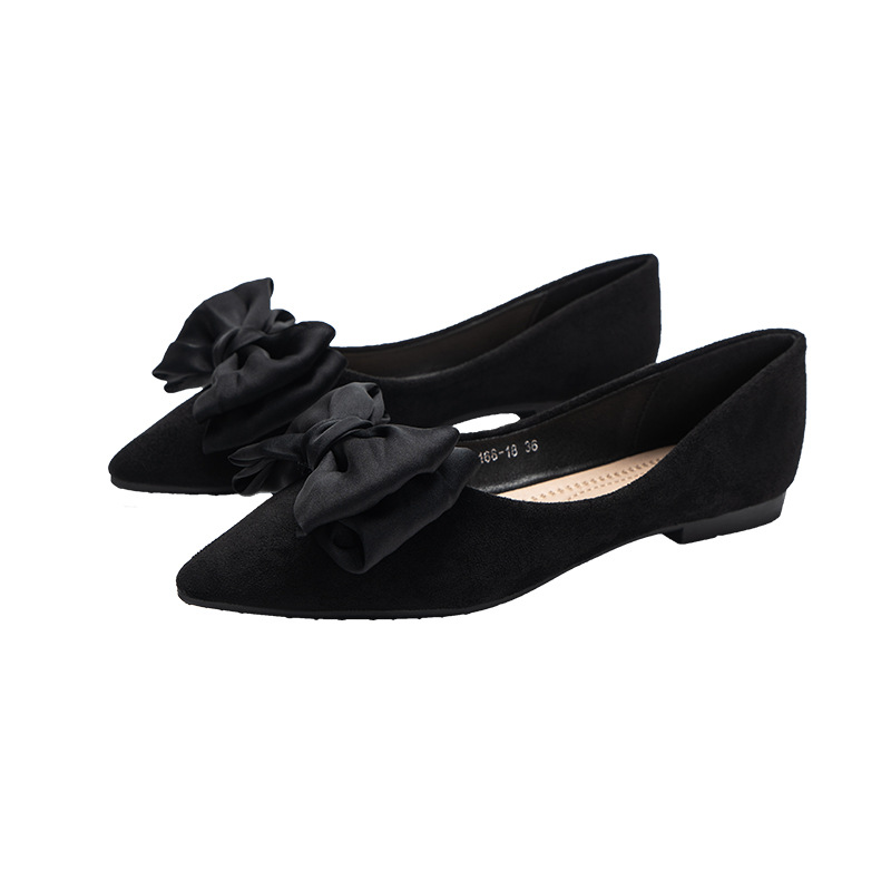 Shoes For Women Flats - Silk Bowknot Flats Women Flock Ballets