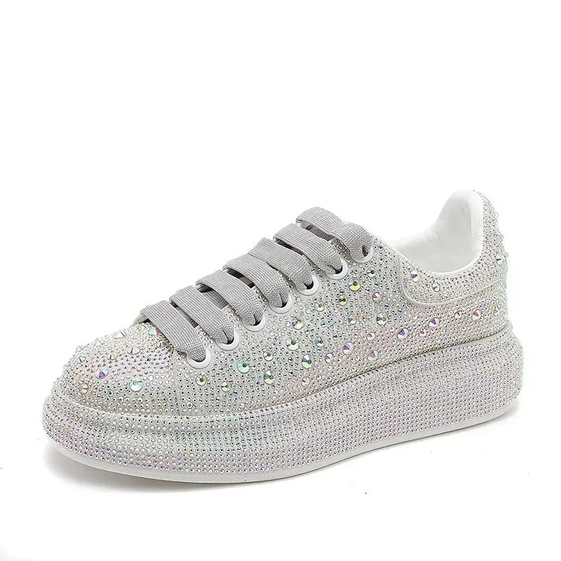 Women Shoes Store - Glisten Rhinestone Designer Women's Sneakers High