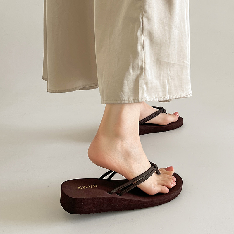 Women Shoes For Walking - Women Brown Flip Flops Summer Flat