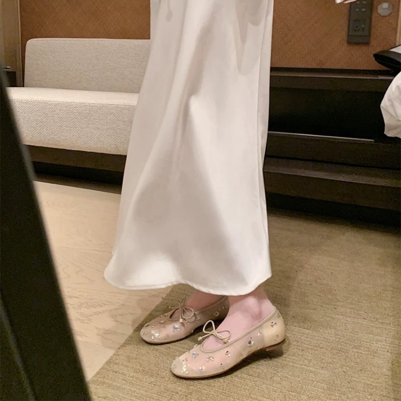 Diamond Luxury Mesh Mules Sand - Shoes For Women Flats incelemesi ve fiyatı