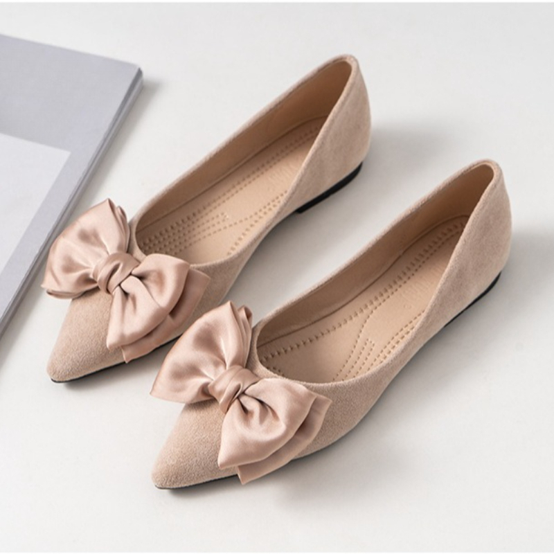 Silk Bowknot Flats Women Flock - Shoes For Women Flats incelemesi ve fiyatı