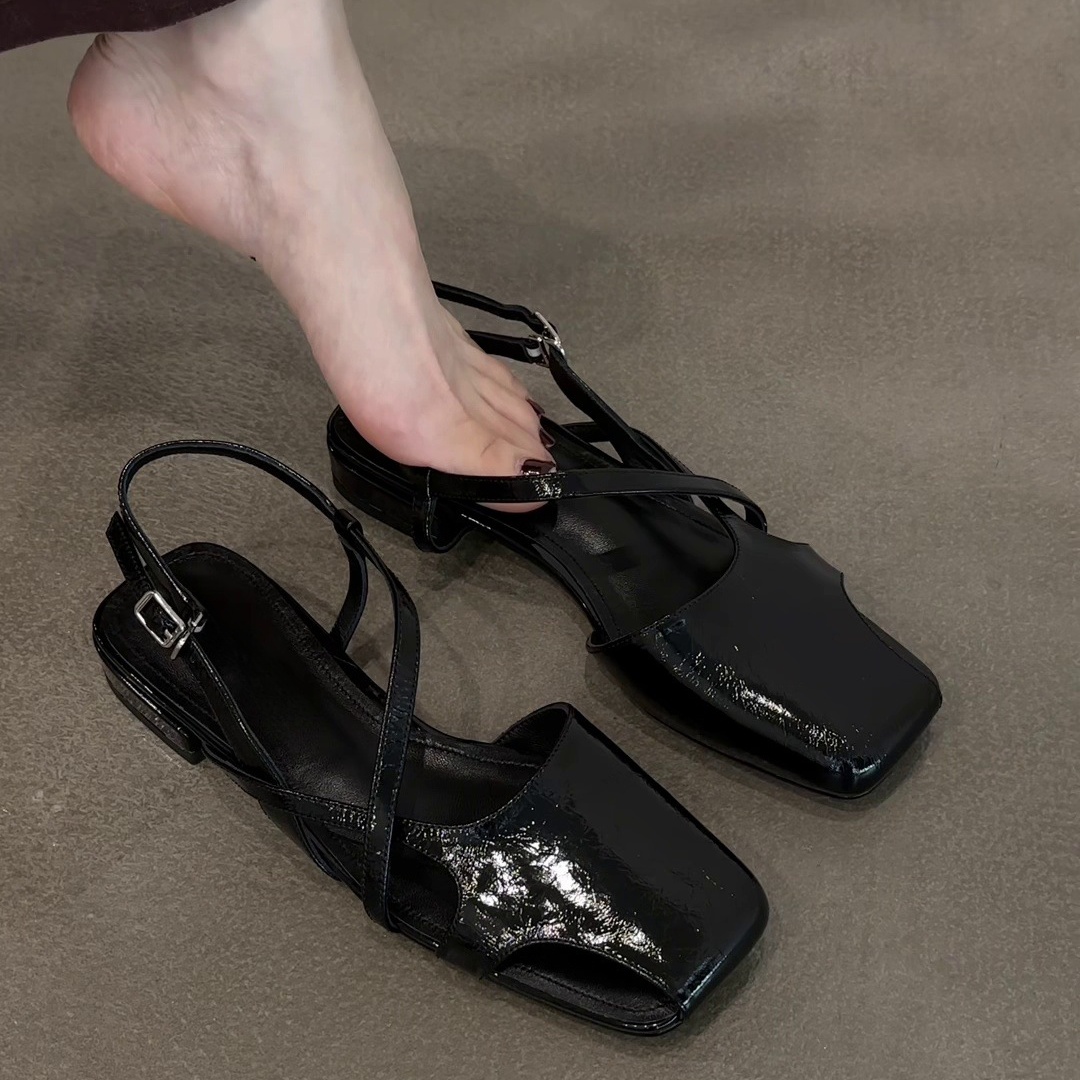 Fashion Patent Leather Sandals - Women Shoes For Walking incelemesi ve fiyatı