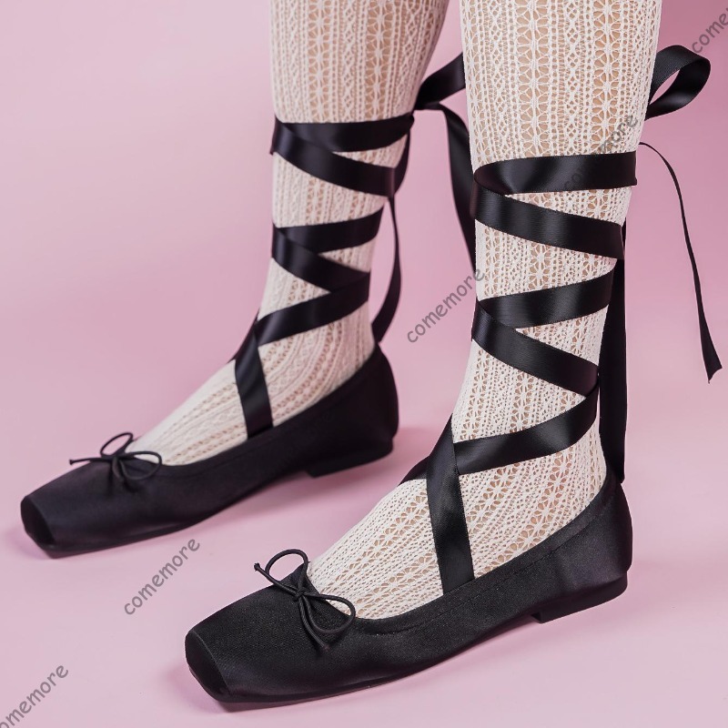 Women's Satin Ribbon Tie Balle - Shoes For Women Flats incelemesi ve fiyatı