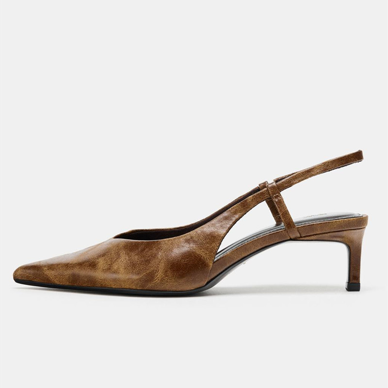 Retro Brown Kitten Heel Design - Women Shoes Brown Colour incelemesi ve fiyatı