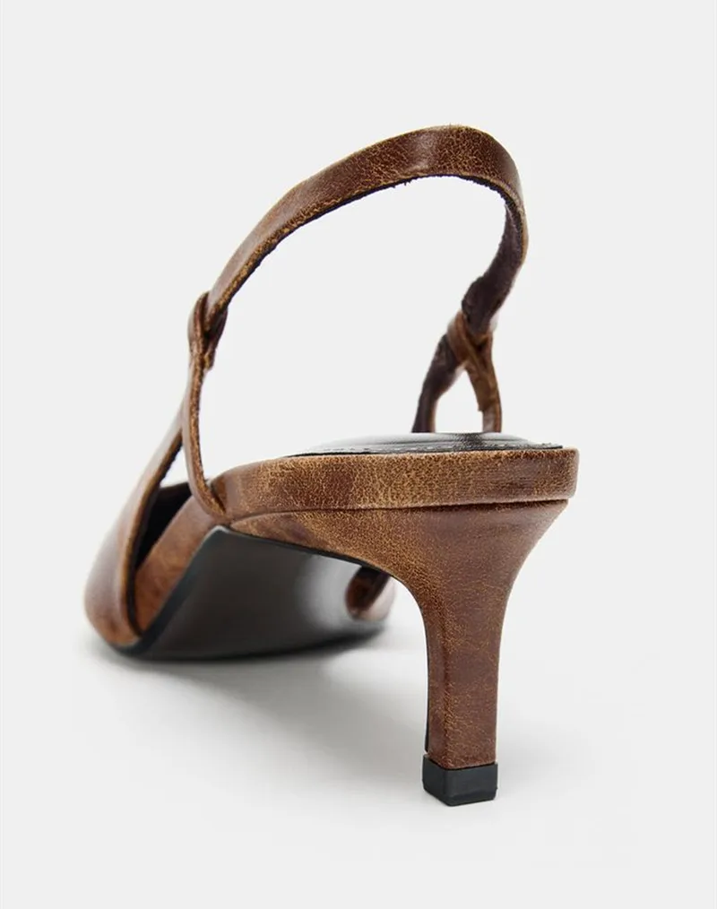 Retro Brown Kitten Heel Design - Women Shoes Brown Colour incelemesi ve fiyatı